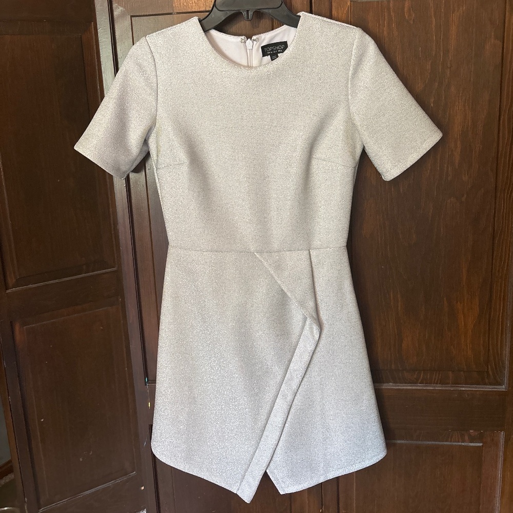 Topshop Silver Tinsel Dress size 4